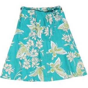Karen Scott Sport Casual Cotton Floral Print Bow Waist Zip Skirt Petite 4P